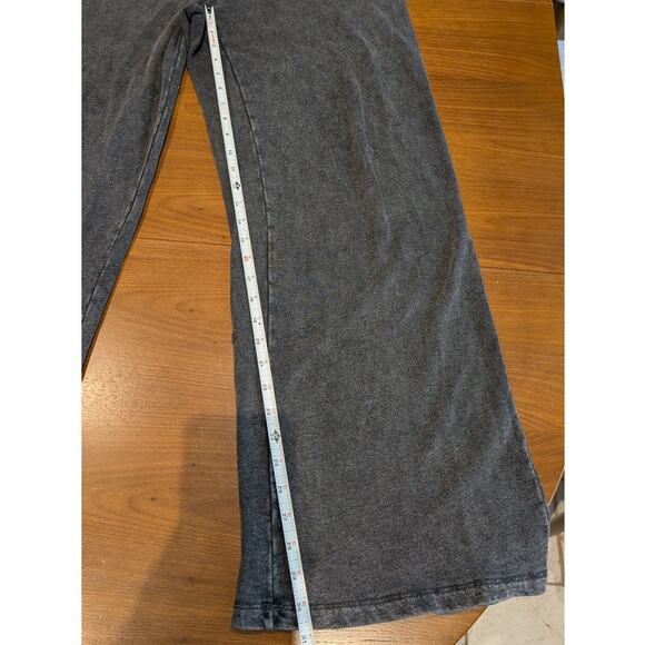 Z Supply Gray Hunter Knit Denim High-rise Wide Leg Pants, size XL - Picture 6 of 8